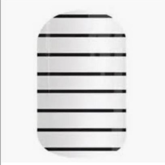 Jamberry White & Black Striped Nail Wraps - Country Club - Picture 1 of 13